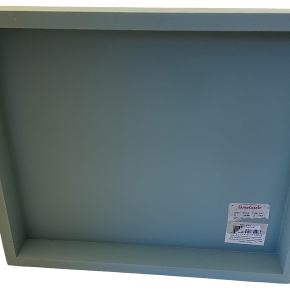 Farmhouse/Country Style Wooden Sign/Shadow Box for Bathroom. Blue & White - Picture 2 of 2